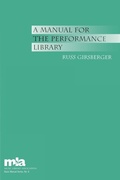 Cover: A Manual for the Performance Library - Scarecrow Press