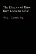 Cover: The Rhetoric of Error from Locke to Kleist - Stanford University Press
