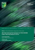 Cover: 4th International Symposium for ICS & SCADA Cyber Security Research 2016 - BCS, The Chartered Institute for IT