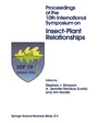 Cover: Proceedings of the 10th International Symposium on Insect-Plant Relationships - Springer