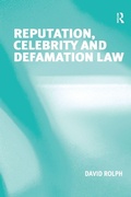 Cover: Reputation, Celebrity and Defamation Law - Routledge