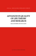 Cover: Advances in Quality of Life Theory and Research - Kluwer Academic Publishers