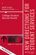 Cover: College Student Mental Health - Jossey-Bass