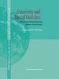 Cover: Autonomy and Clinical Medicine - Springer