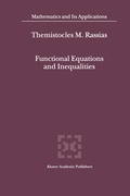 Cover: Functional Equations and Inequalities - Springer
