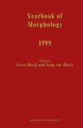 Cover: Yearbook of Morphology 1999 - Springer