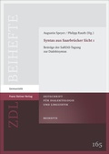 Cover: Syntax aus Saarbr&uuml;cker Sicht 1 - Franz Steiner Verlag