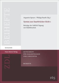 Enlarge image Cover: Syntax aus Saarbrücker Sicht 1 - Franz Steiner Verlag
