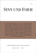 Cover: Sinn und Form 5/2016 - SINN und FORM