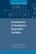 Cover: Econometrics of Qualitative Dependent Variables - Cambridge University Press