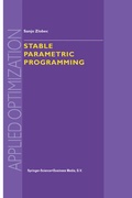 Cover: Stable Parametric Programming - Springer