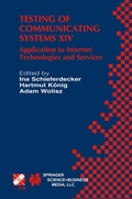 Cover: Testing of Communicating Systems XIV - Kluwer Academic Publishers