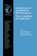 Cover: Handbook of Semidefinite Programming - Springer
