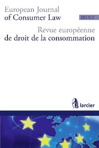 Abbildung von: Revue Europeenne de Droit de la Consommation / European Journal of Consumer Law (R.E.D.C.) 2015 - Larcier