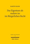 Bild: Das Eigentum als nudum ius im B&uuml;rgerlichen Recht - Mohr Siebeck