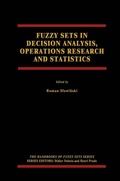 Cover: Fuzzy Sets in Decision Analysis, Operations Research and Statistics - Kluwer Academic Publishers