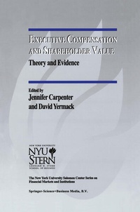 Enlarge image Cover: Executive Compensation and Shareholder Value - Springer