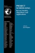 Cover: Project Scheduling - Kluwer Academic Publishers