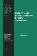 Cover: Energy and Environmental Policy Modeling - Kluwer Academic Publishers