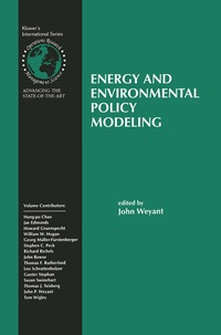 Abbildung von: Energy and Environmental Policy Modeling - Springer