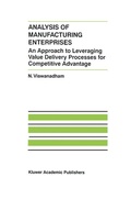 Cover: Analysis of Manufacturing Enterprises - Kluwer Academic Publishers