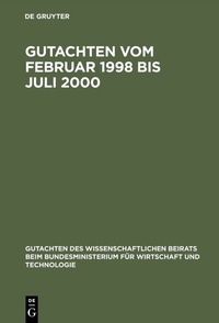Abbildung von: Gutachten vom Februar 1998 bis Juli 2000 - De Gruyter Oldenbourg