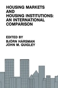 Cover: Housing Markets and Housing Institutions: An International Comparison - Springer