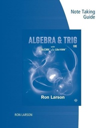 Abbildung von: Note Taking Guide for Larson's Algebra & Trigonometry, 10th - CENGAGE Learning Custom Publishing