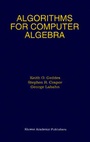 Cover: Algorithms for Computer Algebra - Kluwer Academic Publishers