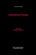 Cover: Institutional Design - Springer