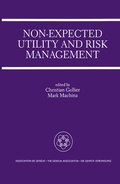Cover: Non-Expected Utility and Risk Management - Kluwer Academic Publishers