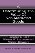 Cover: Determining the Value of Non-Marketed Goods - Kluwer Academic Publishers