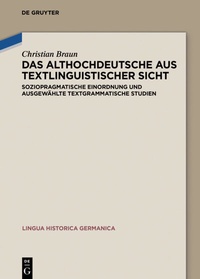 Abbildung von: Das Althochdeutsche aus textlinguistischer Sicht - De Gruyter