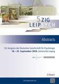 Cover: 50. Kongress der Deutschen Gesellschaft f&uuml;r Psychologie - Pabst Science Publishers