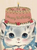 Cover: Birthday Hat Kitty - Hooligan Ruth Happy Birthday Greeting Card - Enthusiast