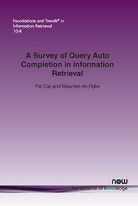 Enlarge image Cover: A Survey of Query Auto Completion in Information Retrieval - now publishers Inc