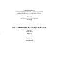 Cover: Die verkohlten Papyri aus Bubastos (P.Bub. III 6) - Brill Deutschland