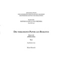 Cover: Die verkohlten Papyri aus Bubastos (P.Bub. III 6) - Brill Deutschland