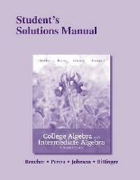Enlarge image Cover: Student Solutions Manual for College Algebra with Intermediate Algebra - Pearson