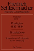 Cover: Predigten 1833-1834 - De Gruyter