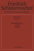 Cover: Predigten 1825 - De Gruyter