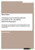 Cover: Gruendung einer Tochtergesellschaft innerhalb der EU. Rechtliche Rahmenbedingungen - GRIN Verlag