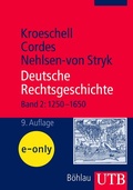 Cover: Deutsche Rechtsgeschichte, Bd. 2 - UTB