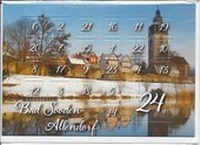 Abbildung von: Adventkalender- Doppelkarte B6 " St.Crucis-Kirche im Winter ", mit Umschlag, - Frühauf, Buchhandlung, Inh. Wolfgang Frühauf e.K.