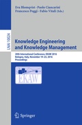 Cover: Knowledge Engineering and Knowledge Management - Springer
