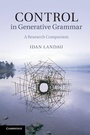 Cover: Control in Generative Grammar - Cambridge University Press