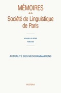Cover: Actualite des Neogrammairiens - Peeters Publishers
