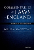 Cover: The Oxford Edition of Blackstone's: Commentaries on the Laws of England - OUP eBook