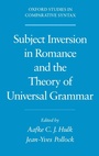 Cover: Subject Inversion in Romance and the Theory of Universal Grammar - OUP USA