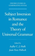 Cover: Subject Inversion in Romance and the Theory of Universal Grammar - OUP USA